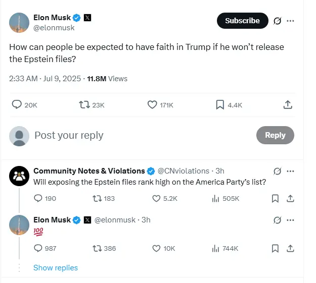 亿万富翁马斯克再次就爱泼斯坦案抨击特朗普总统
